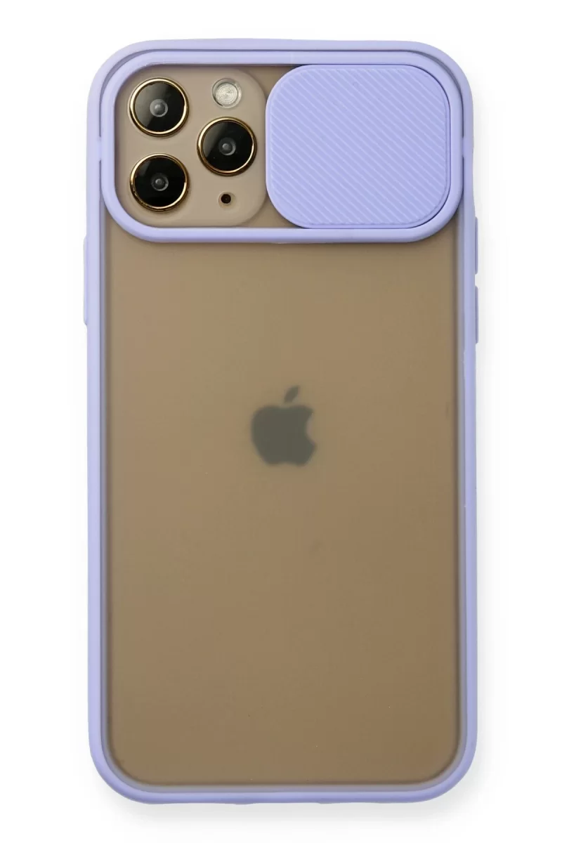 Newface Apple iPhone 11 Pro Kılıf Palm Buzlu Kamera Sürgülü Silikon - Lila