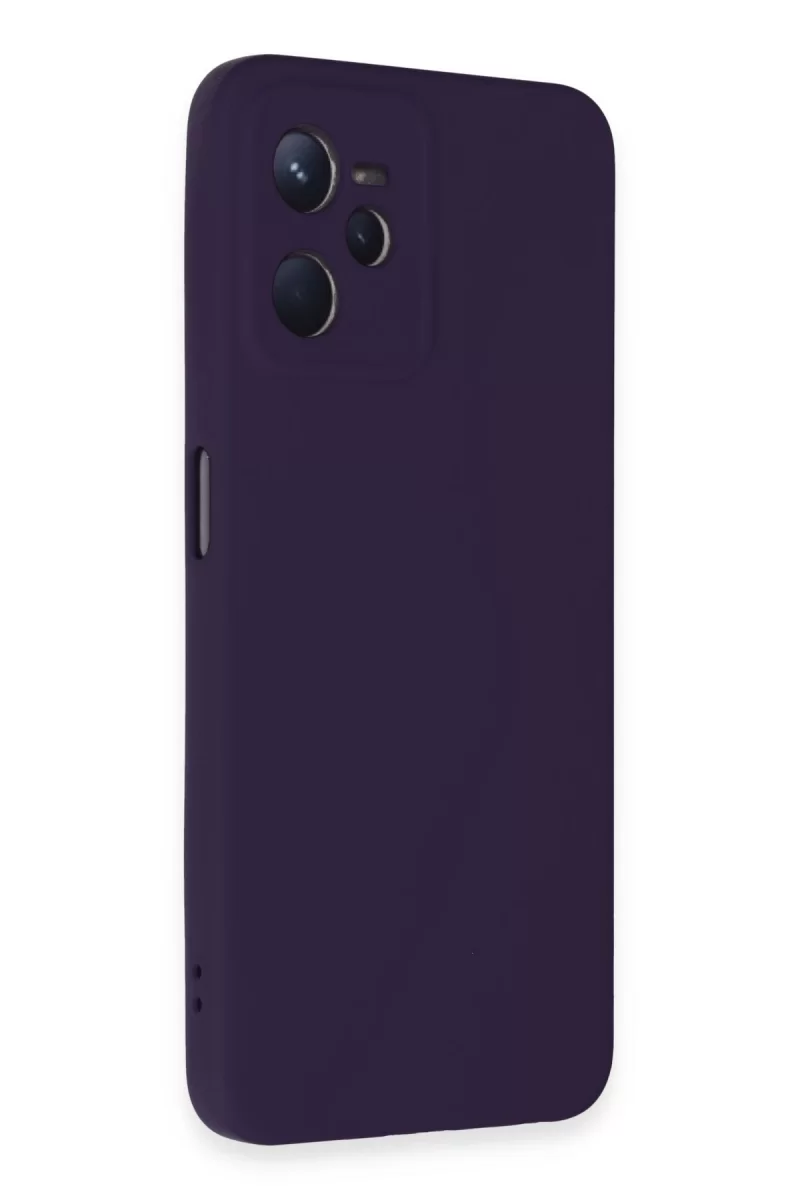 Newface Realme C35 Kılıf Nano içi Kadife Silikon - Mor