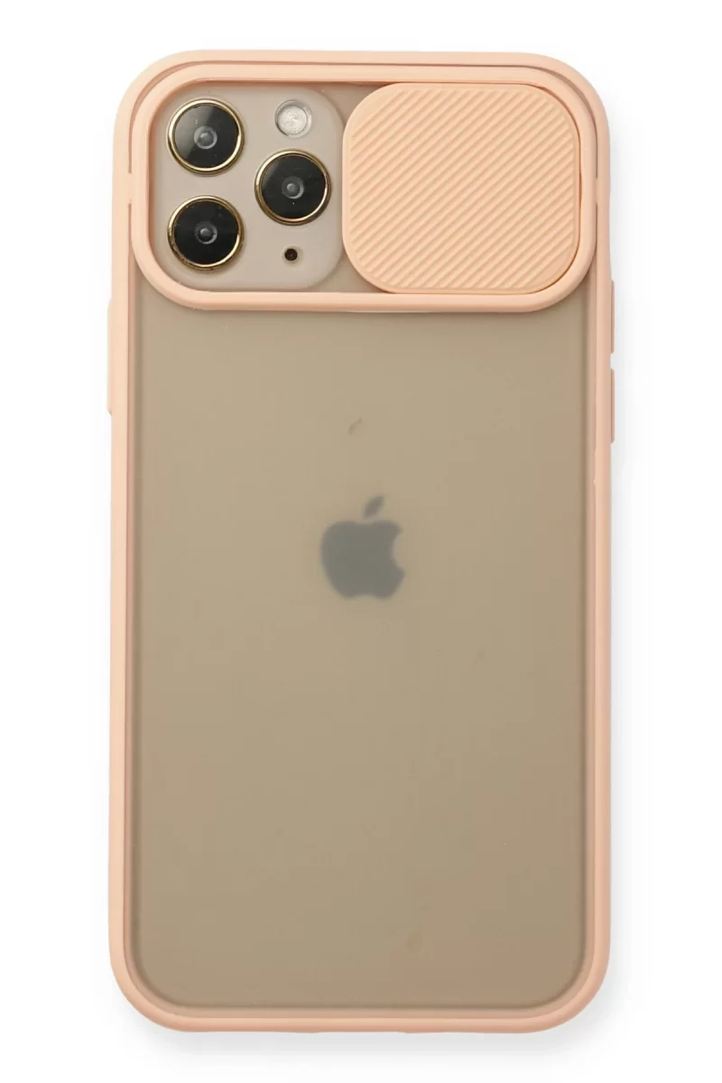 Newface Apple iPhone 11 Pro Kılıf Palm Buzlu Kamera Sürgülü Silikon - Pembe