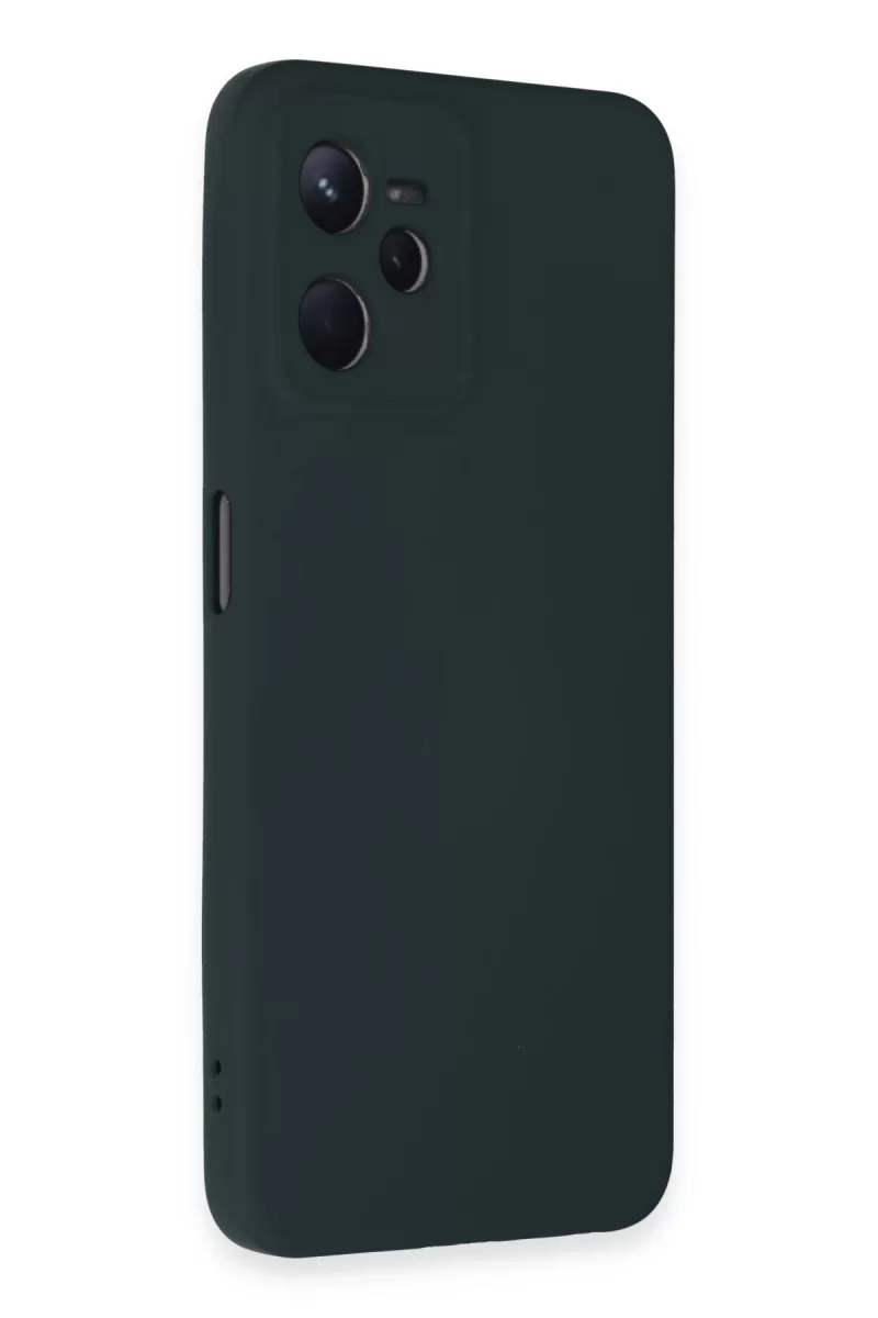 Newface Realme C35 Kılıf Nano içi Kadife Silikon - Koyu Yeşil