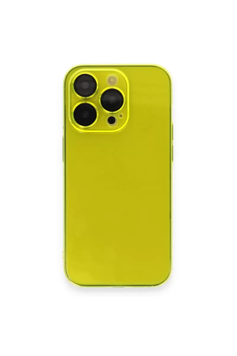 Newface Apple iPhone 14 Pro Kılıf Armada Lensli Kapak - Sarı