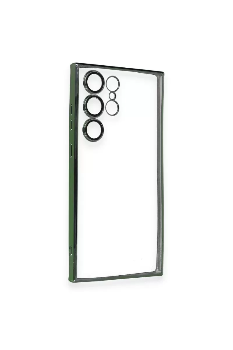 Newface Samsung Galaxy S23 Ultra Kılıf Razer Lensli Silikon - Yeşil