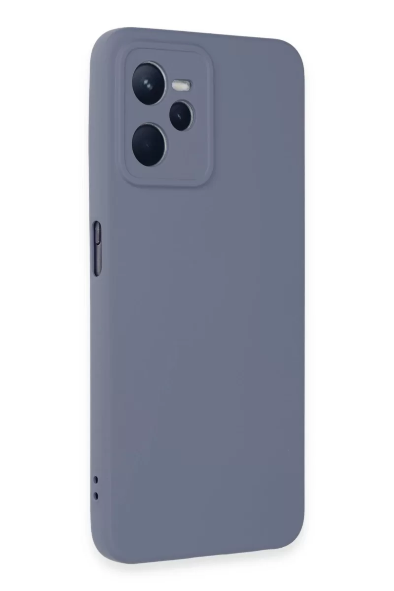 Newface Realme C35 Kılıf Nano içi Kadife Silikon - Gri