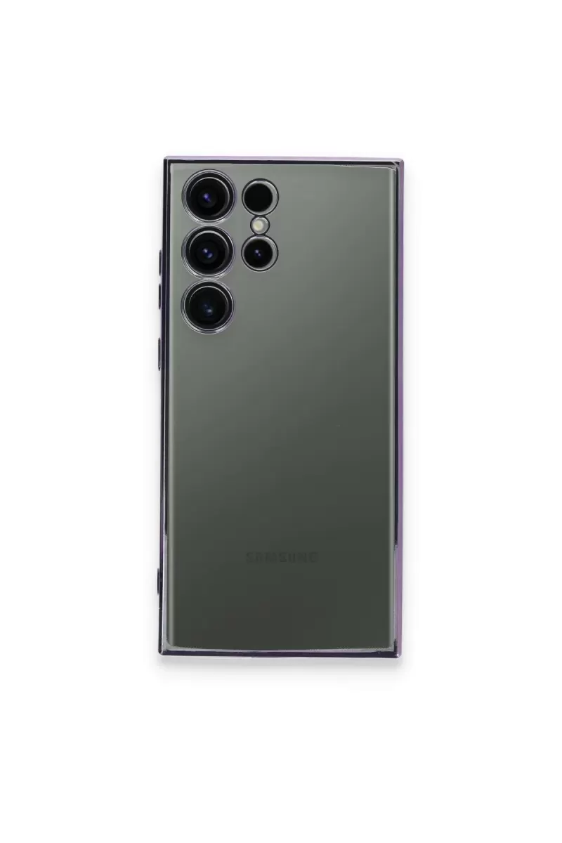 Newface Samsung Galaxy S23 Ultra Kılıf Razer Lensli Silikon - Mor