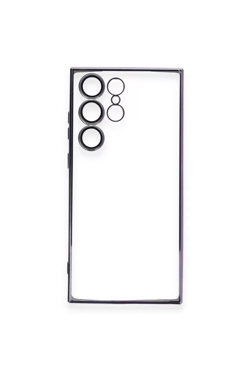 Newface Samsung Galaxy S23 Ultra Kılıf Razer Lensli Silikon - Mor