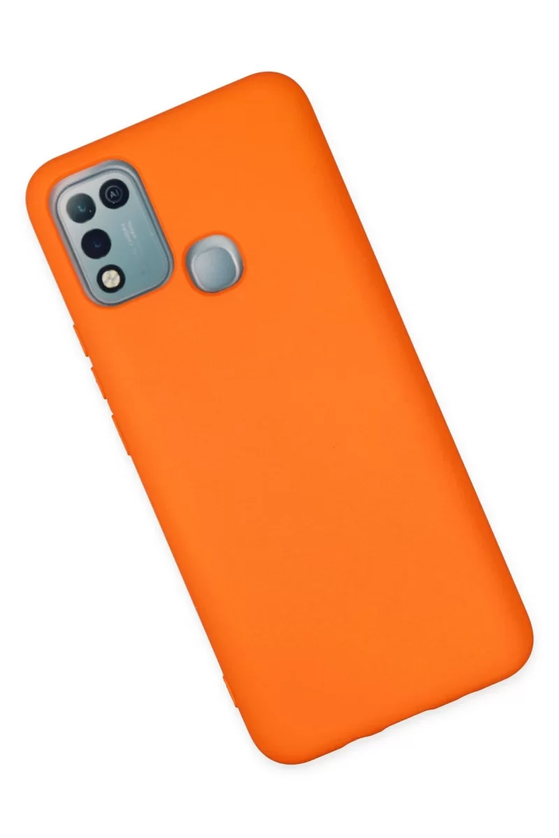 Newface İnfinix Hot 10 Play Kılıf Nano içi Kadife Silikon - Turuncu