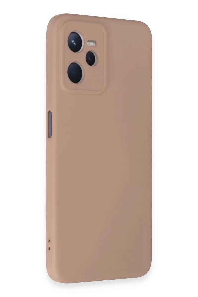 Newface Realme C35 Kılıf Nano içi Kadife Silikon - Pudra