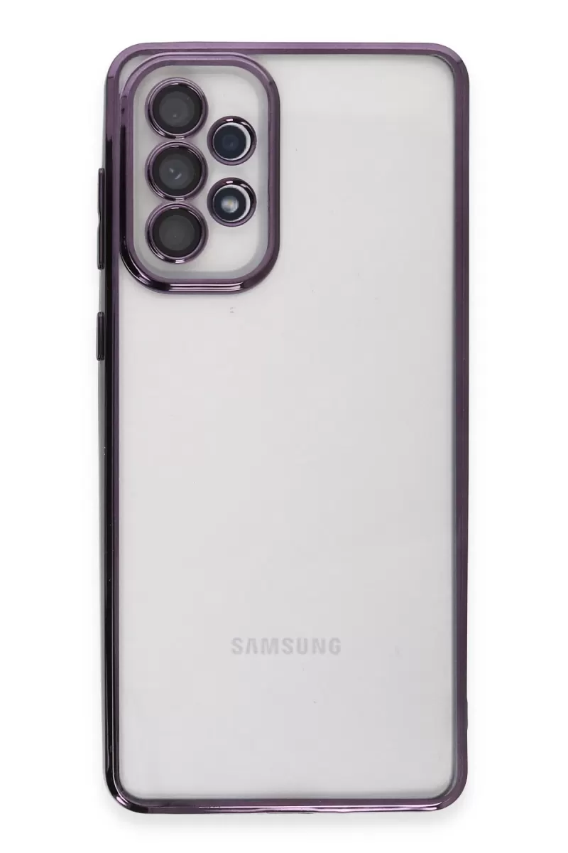 Newface Samsung Galaxy A73 5G Kılıf Razer Lensli Silikon - Mor