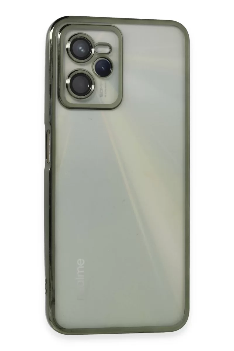 Newface Realme C35 Kılıf Razer Lensli Silikon - Yeşil