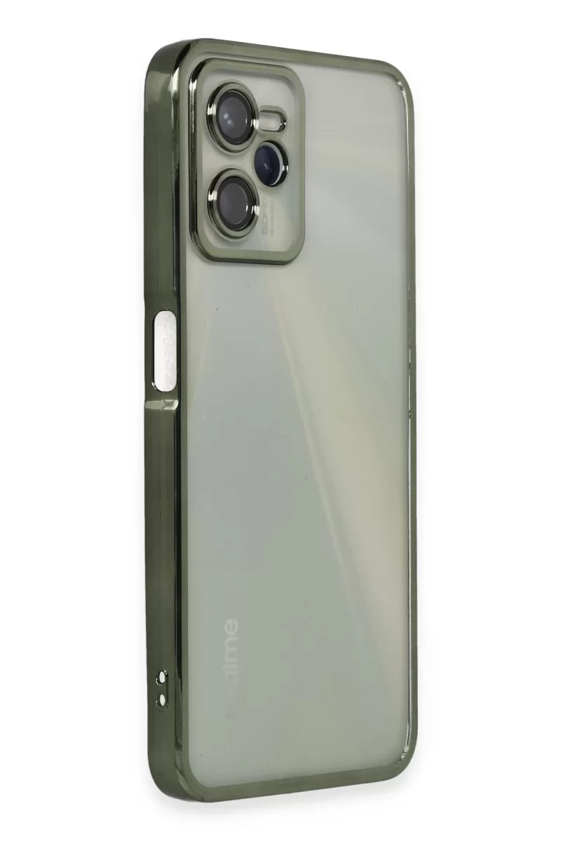 Newface Realme C35 Kılıf Razer Lensli Silikon - Yeşil