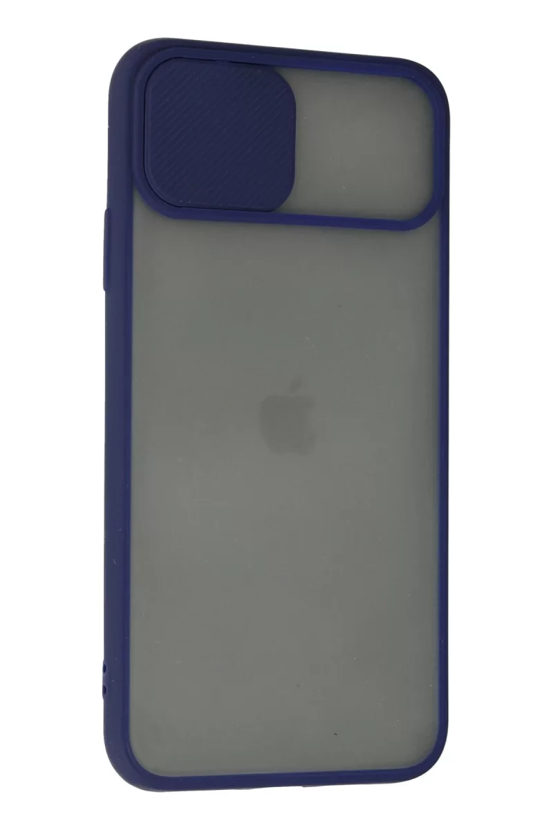Newface Apple iPhone 11 Pro Kılıf Palm Buzlu Kamera Sürgülü Silikon - Lacivert