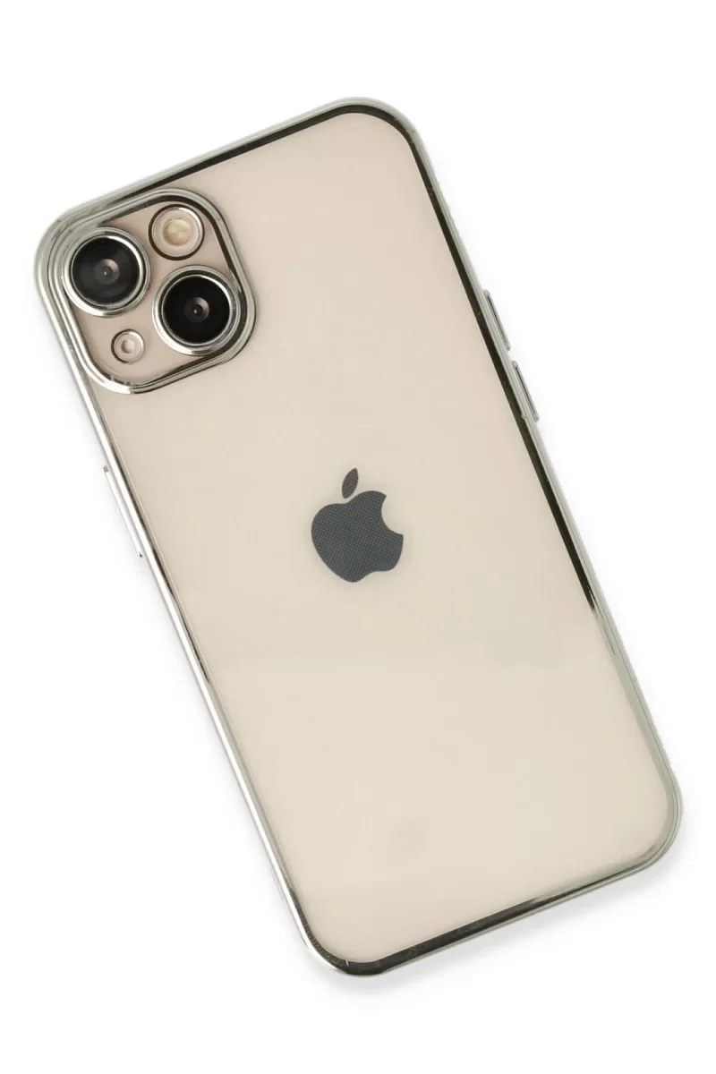 Newface Apple iPhone 14 Plus Kılıf Razer Lensli Silikon - Gümüş