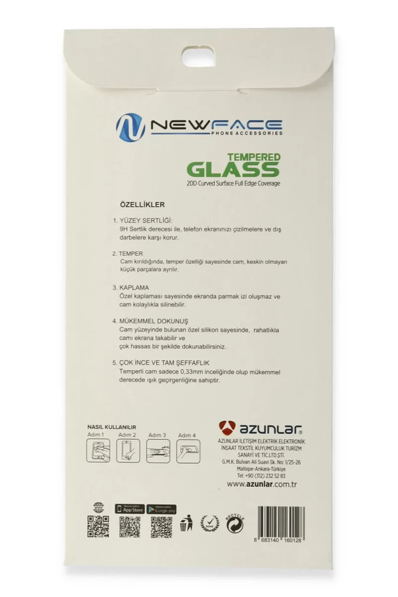 Newface Samsung Galaxy A02S 20D Premium Cam Ekran Koruyucu