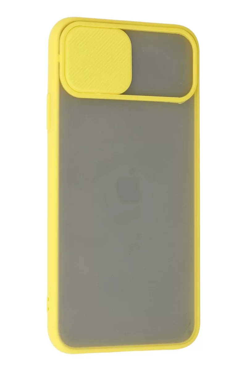 Newface Apple iPhone 11 Pro Kılıf Palm Buzlu Kamera Sürgülü Silikon - Sarı