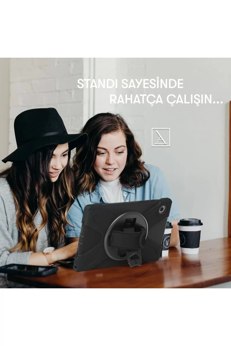 Newface Samsung Galaxy X200 Tab A8 10.5 Kılıf Amazing Tablet Kapak - Kırmızı