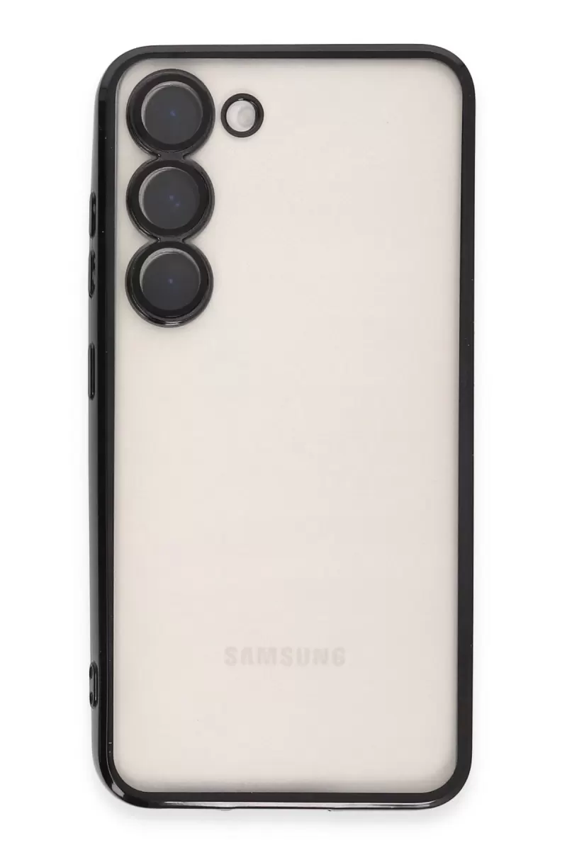 Newface Samsung Galaxy S23 Kılıf Razer Lensli Silikon - Siyah