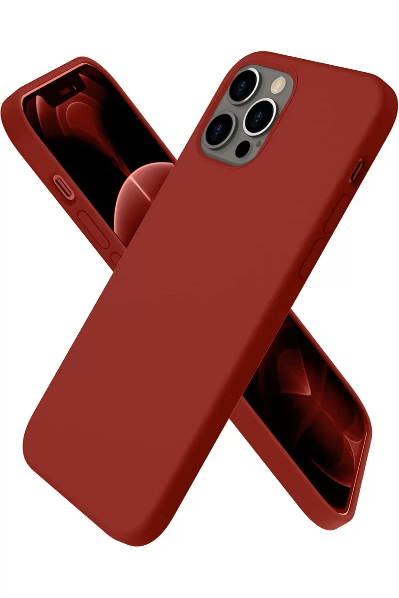 Newface Apple iPhone 12 Pro Max Kılıf First Silikon - Bordo