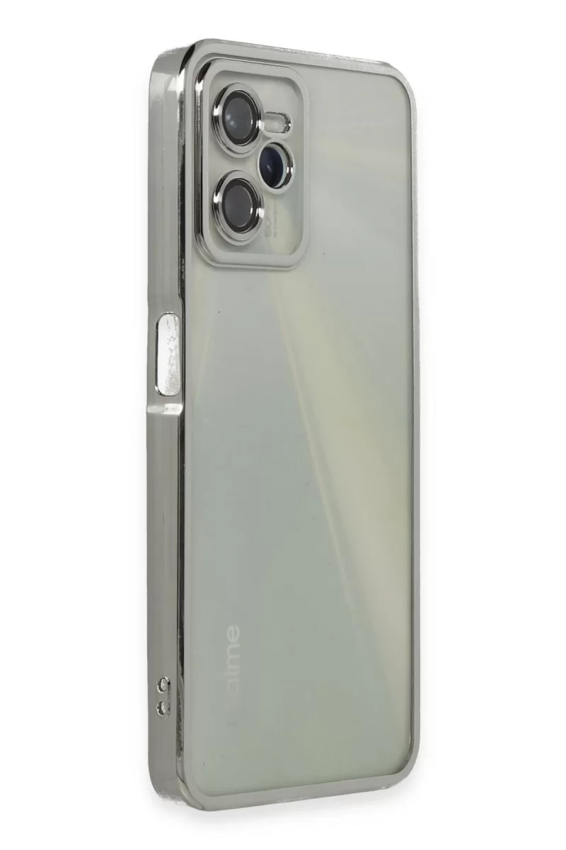 Newface Realme C35 Kılıf Razer Lensli Silikon - Gümüş