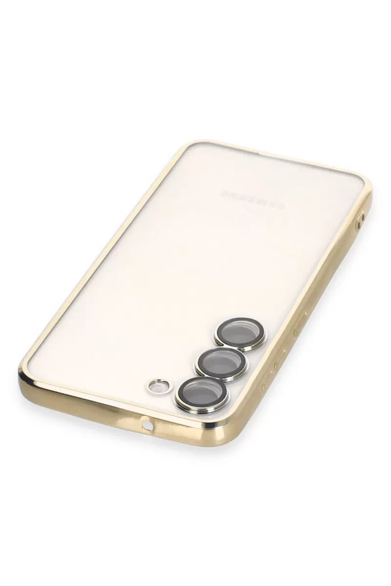 Newface Samsung Galaxy S23 Kılıf Razer Lensli Silikon - Gold