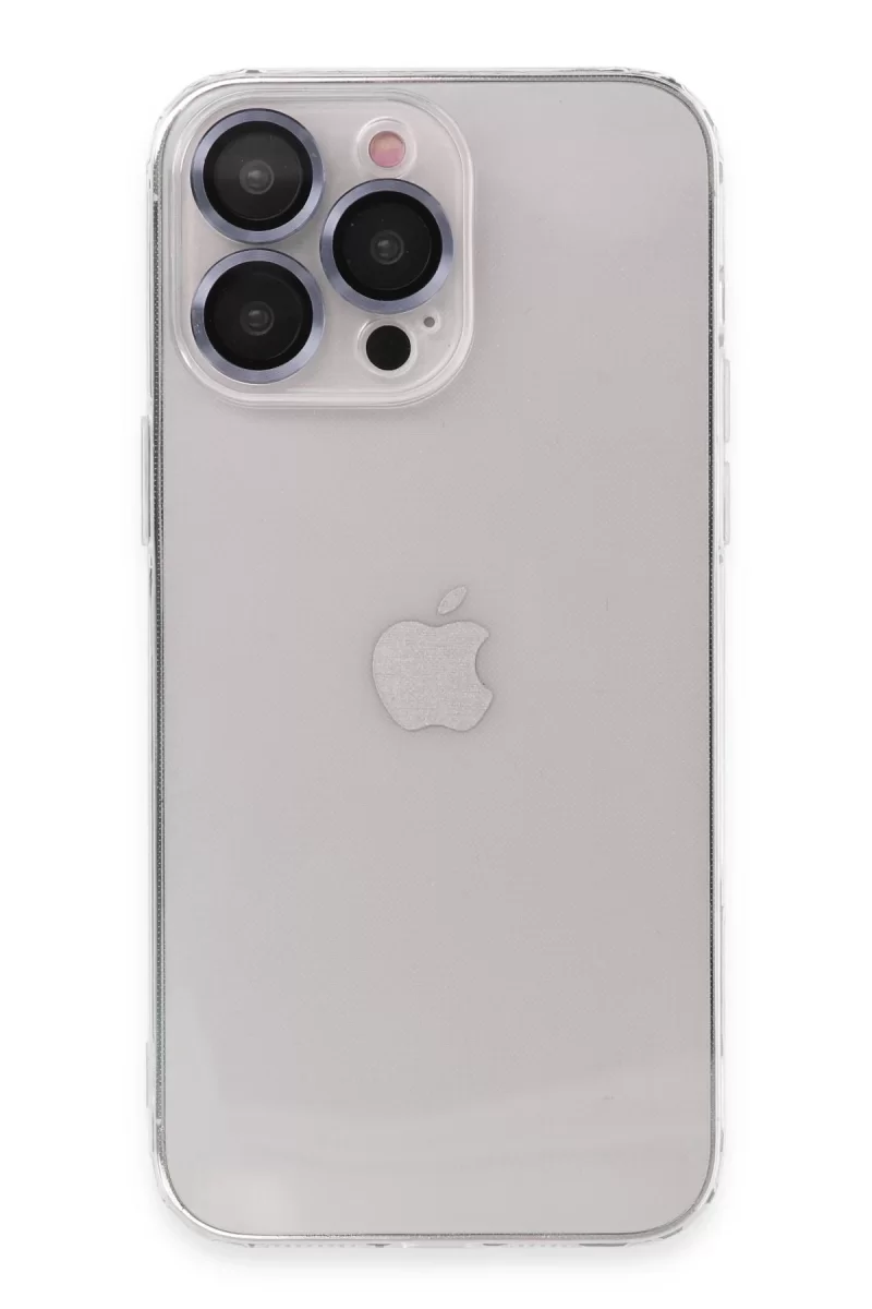 Newface Apple iPhone 13 Pro Max Kılıf Luko Lens Silikon - Sierra Blue