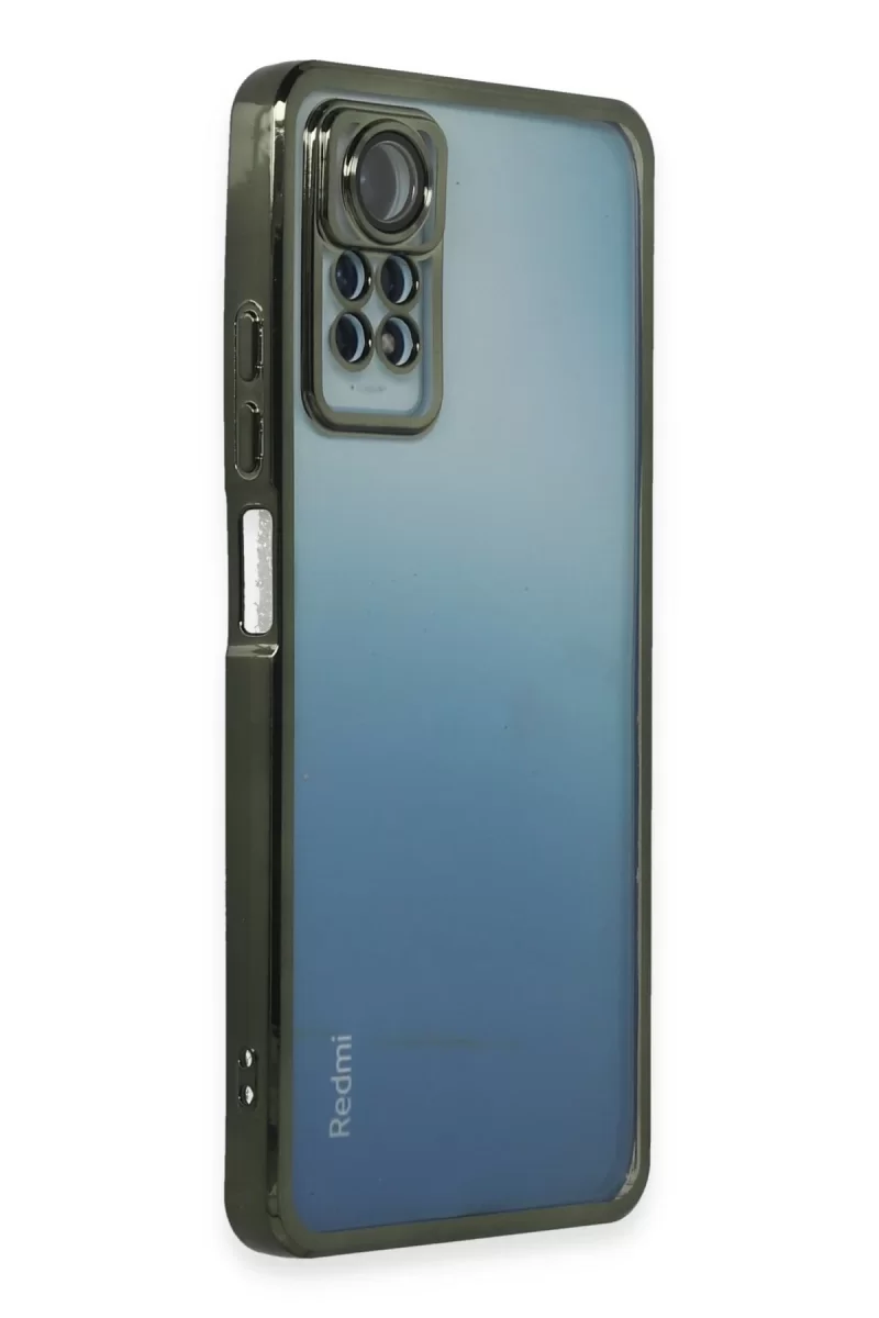 Newface Xiaomi Redmi Note 12 Pro 4G Kılıf Razer Lensli Silikon - Yeşil