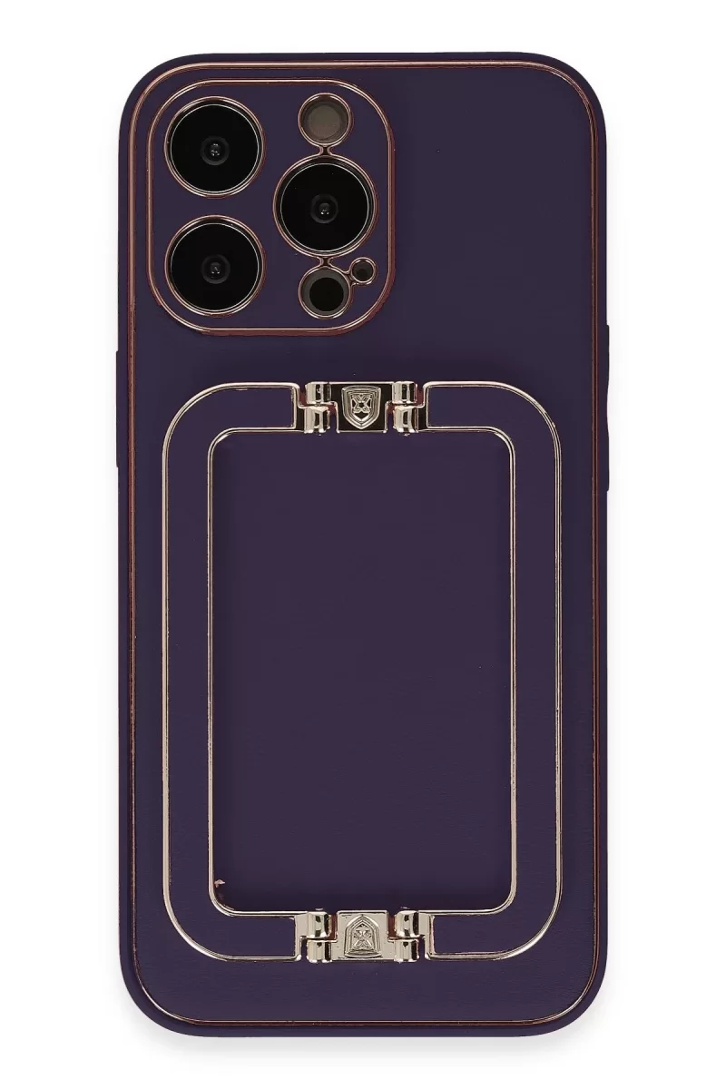 Newface Apple iPhone 14 Pro Max Kılıf Coco Elit Kapak - Derin Mor