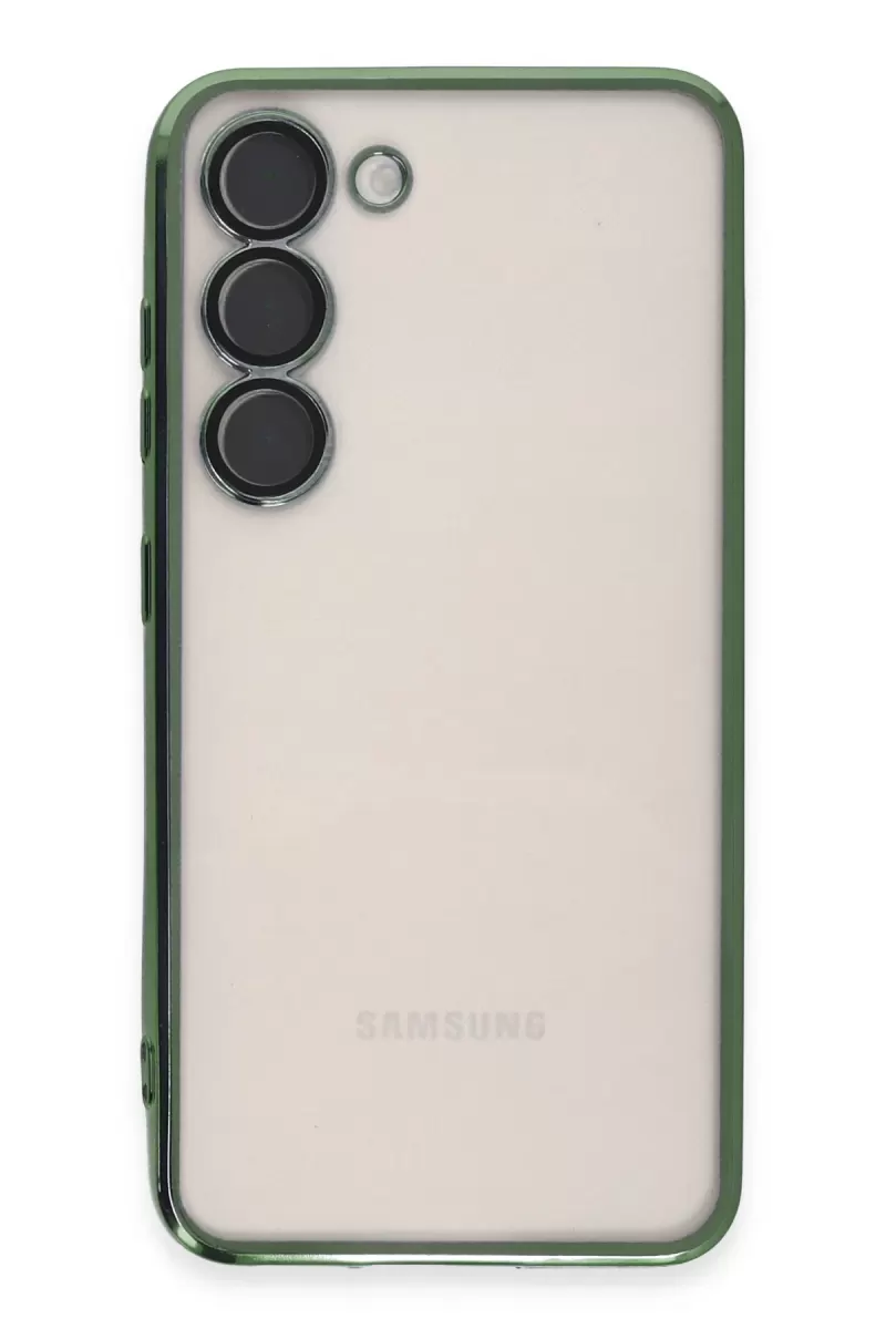 Newface Samsung Galaxy S23 Kılıf Razer Lensli Silikon - Yeşil