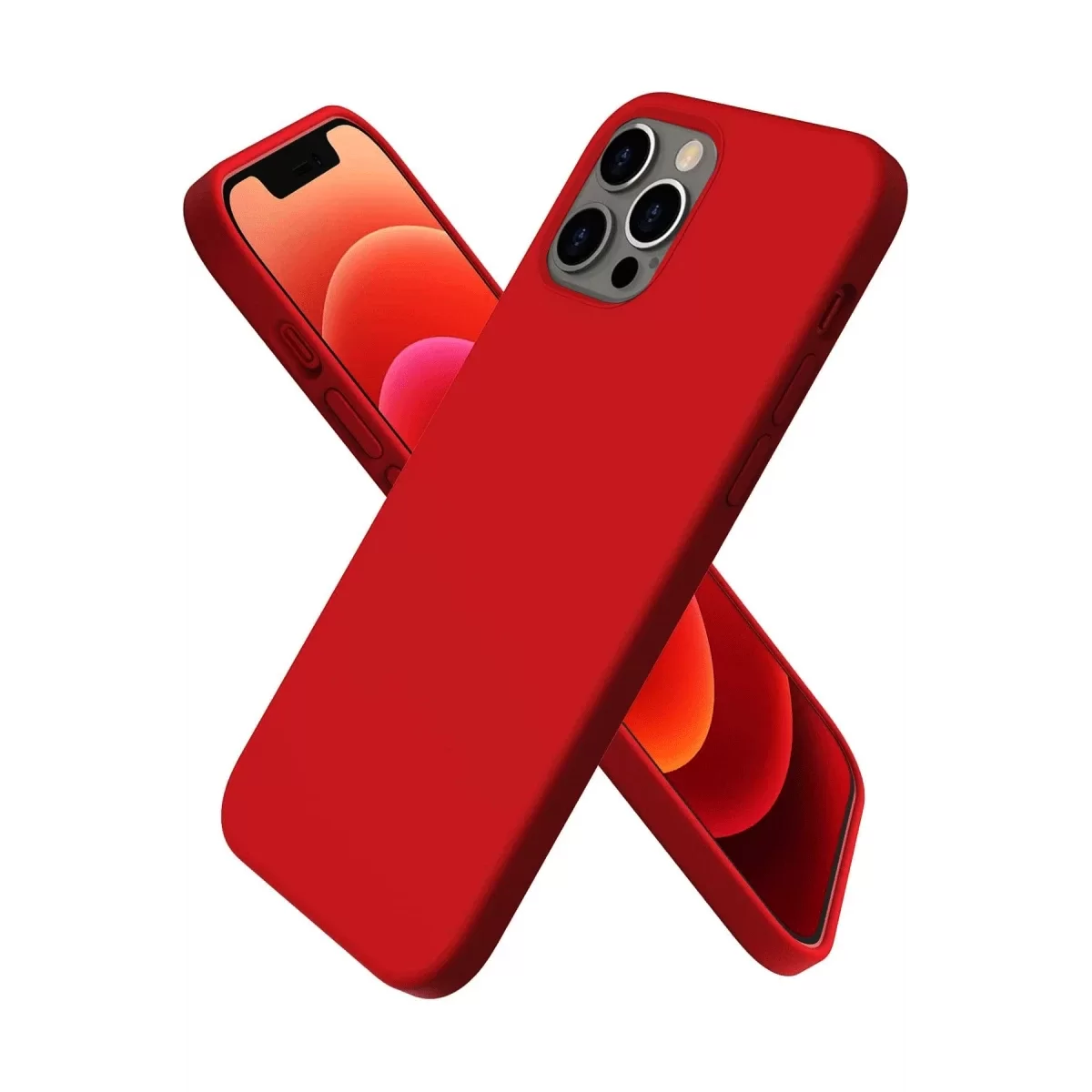 Newface Apple iPhone 12 Pro Max Kılıf First Silikon - Koyu Kırmızı