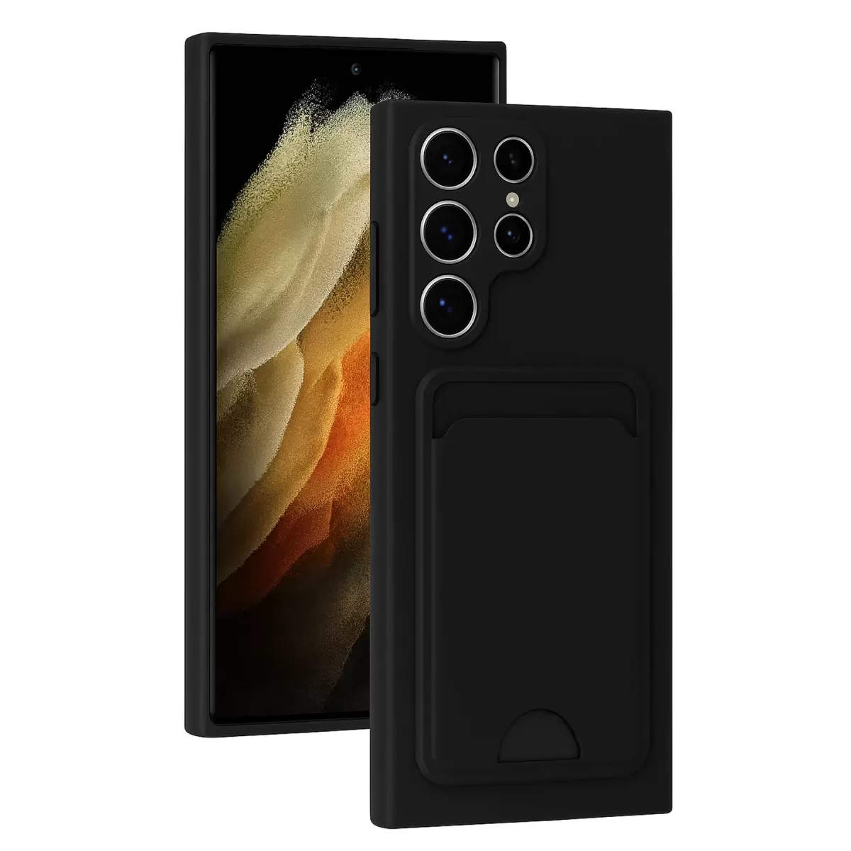 Newface Samsung Galaxy S24 Ultra Kılıf Kelvin Kartvizitli Silikon - Siyah