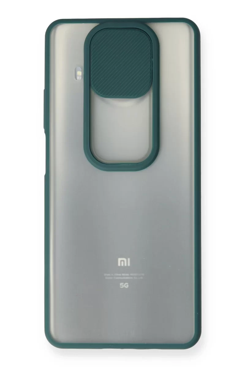 Newface Xiaomi Mi 10T Lite Kılıf Palm Buzlu Kamera Sürgülü Silikon - Yeşil