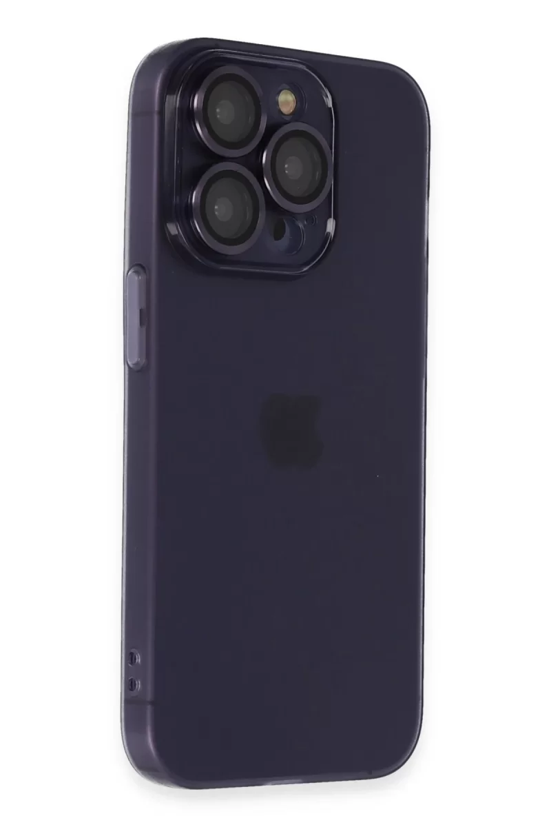 Newface Apple iPhone 14 Pro Max Kılıf Luko Lens Silikon - Derin Mor