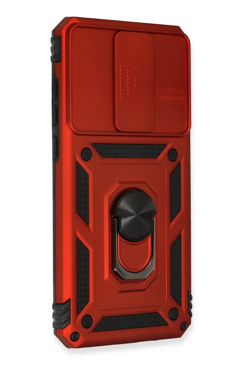Newface Xiaomi Redmi Note 8 Pro Kılıf Pars Lens Yüzüklü Silikon - Kırmızı
