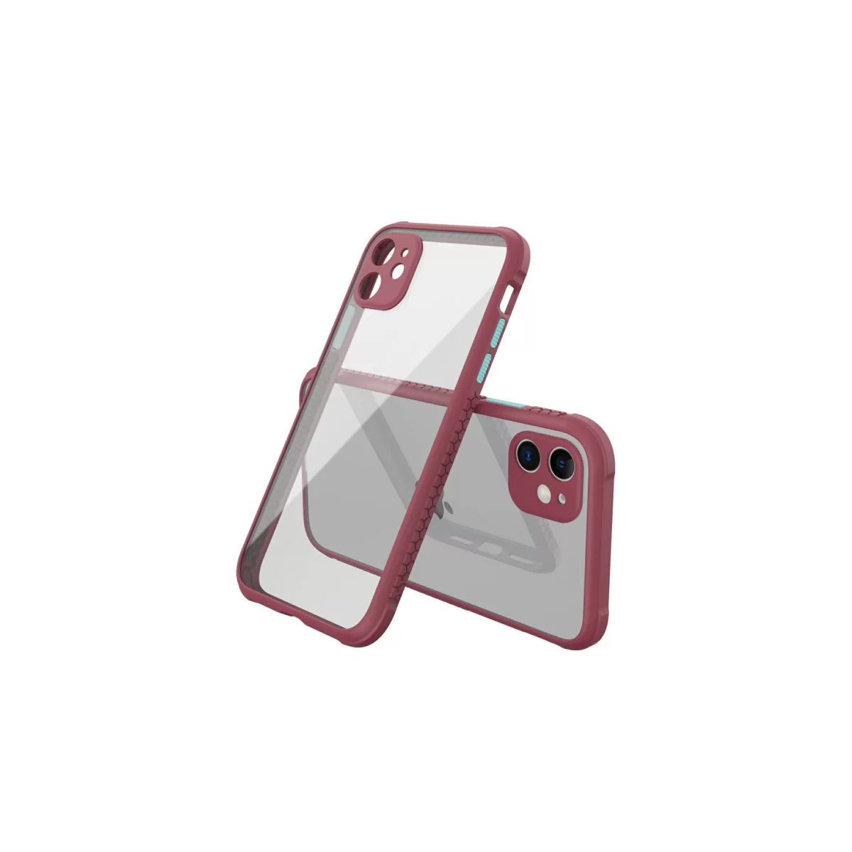 Newface Apple iPhone 12 Mini Kılıf Miami Şeffaf Silikon - Fuşya