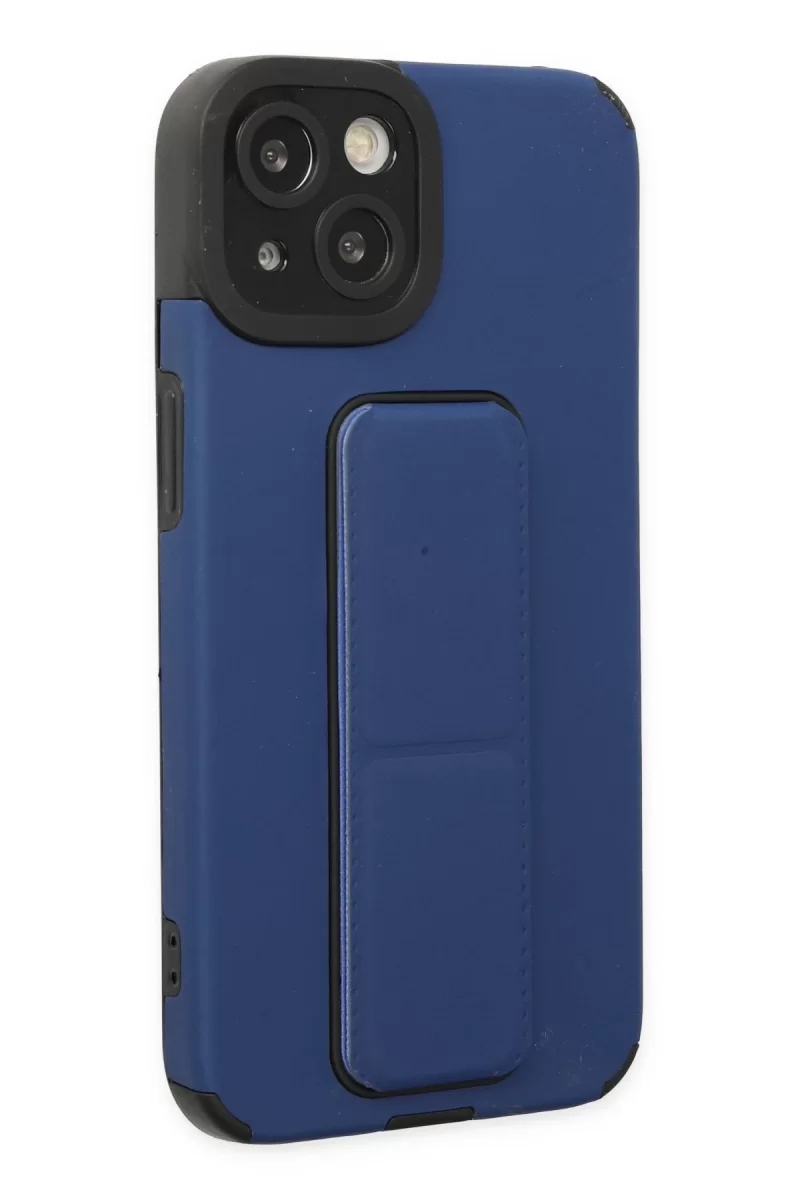 Newface Apple iPhone 14 Plus Kılıf Mega Standlı Silikon - Mavi
