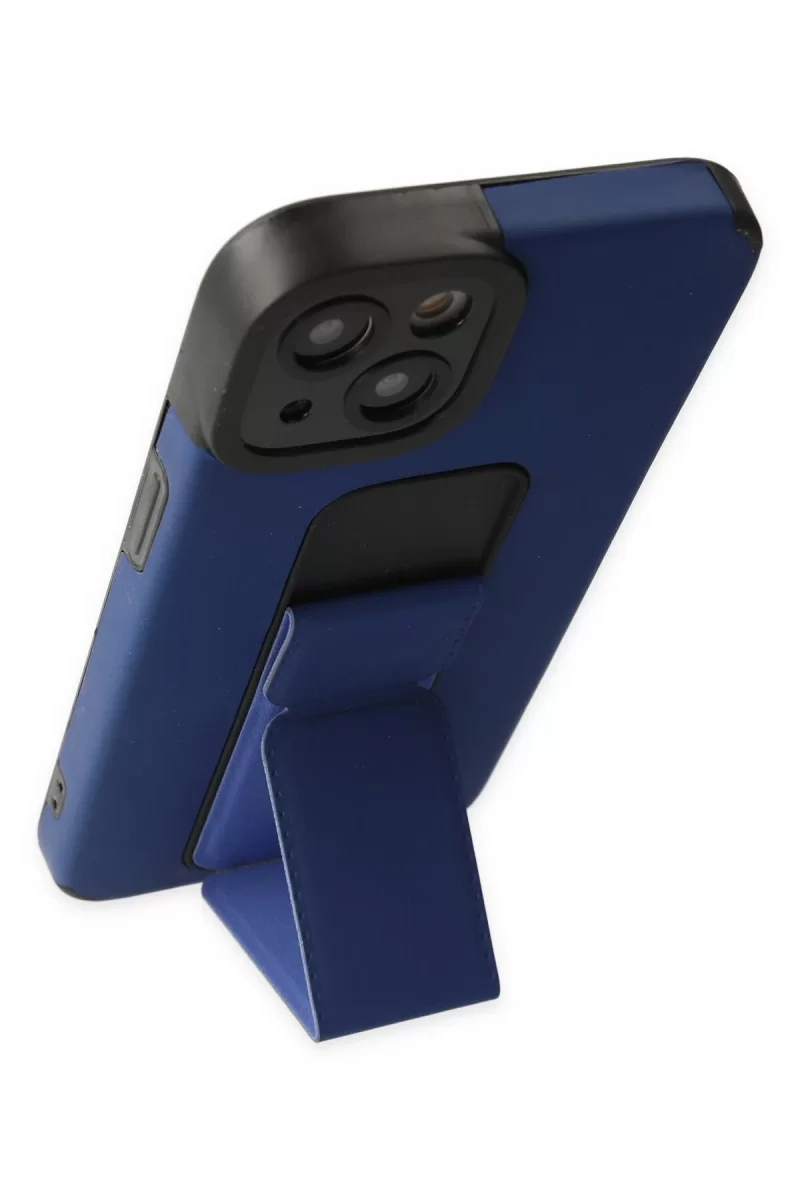Newface Apple iPhone 14 Plus Kılıf Mega Standlı Silikon - Mavi