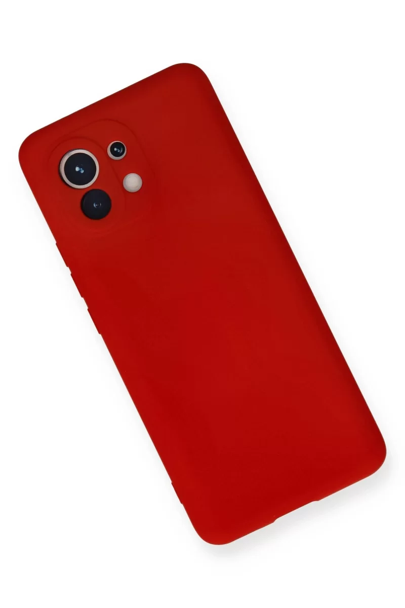 Newface Xiaomi Mi 11 Kılıf Nano içi Kadife Silikon - Kırmızı