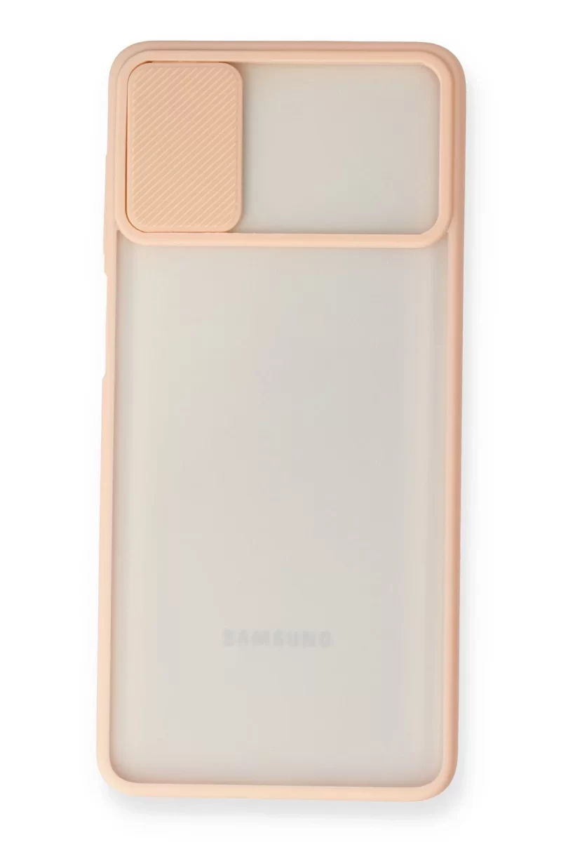 Newface Samsung Galaxy M51 Kılıf Palm Buzlu Kamera Sürgülü Silikon - Pembe