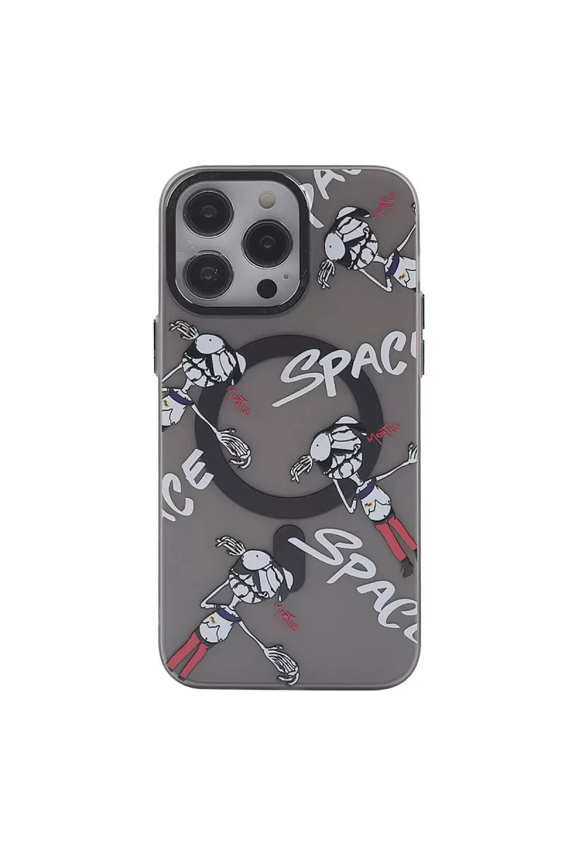 Newface Apple iPhone 14 Pro Kılıf Apollo Magneticsafe Desenli Kapak - Apollo Siyah - 3