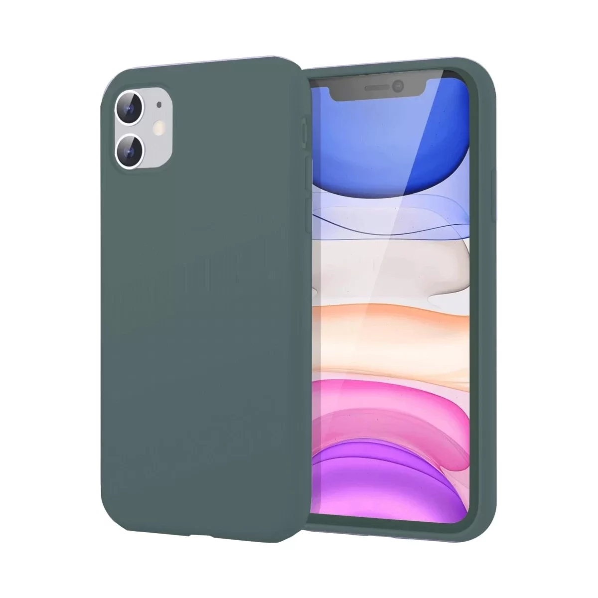 Newface Apple iPhone 11 Kılıf First Silikon - Koyu Yeşil