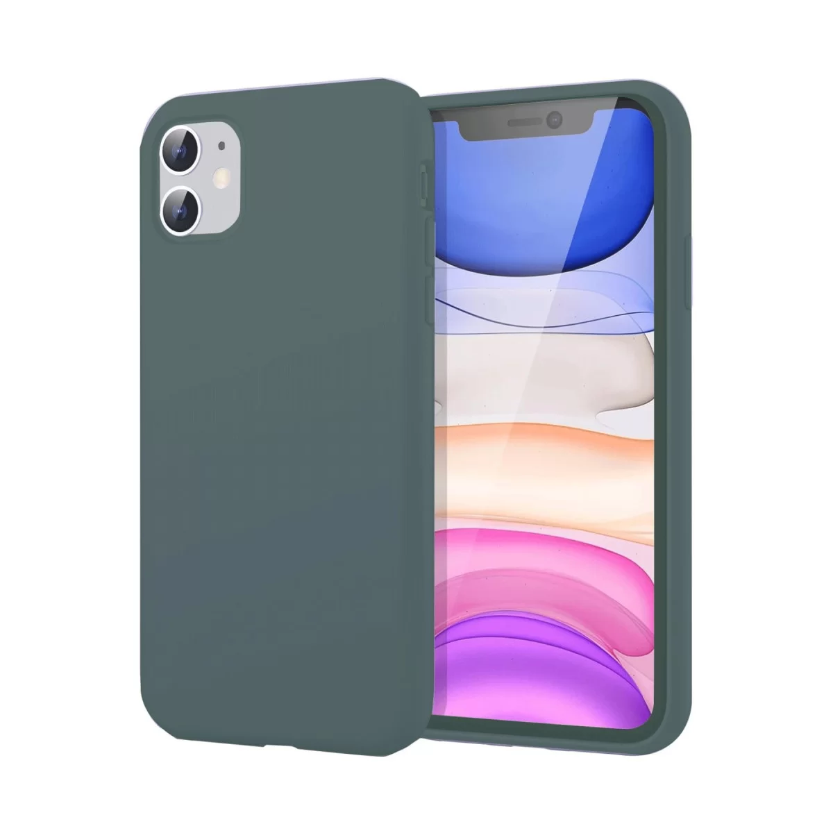 Newface Apple iPhone 11 Kılıf First Silikon - Koyu Yeşil