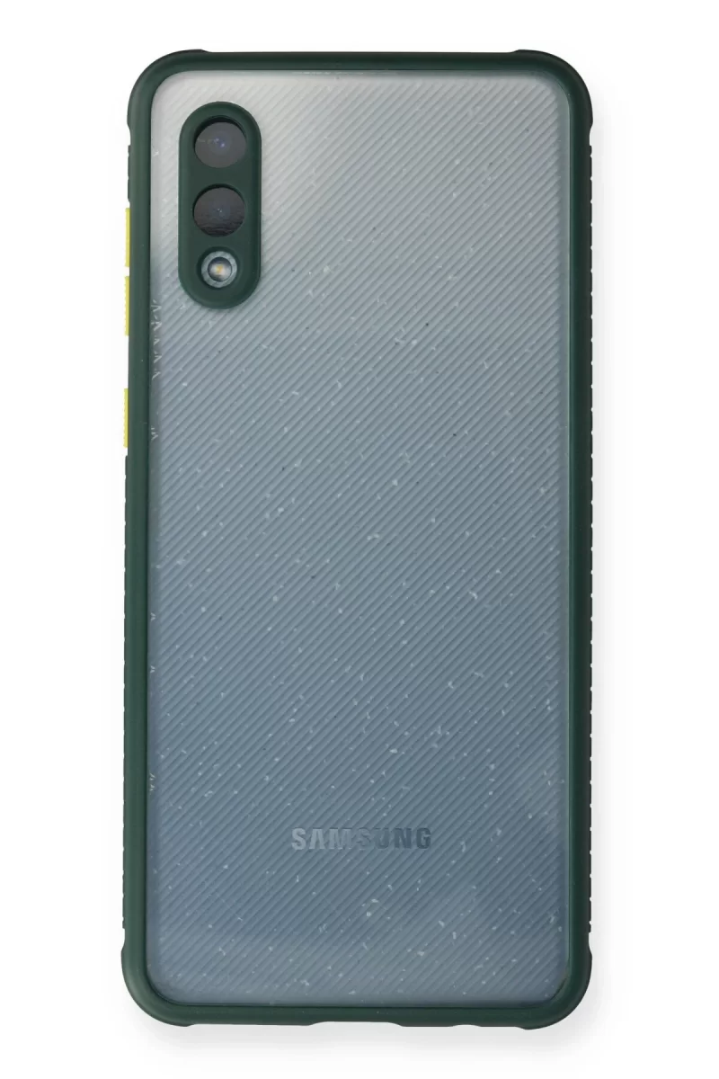 Newface Samsung Galaxy A02 Kılıf Miami Şeffaf Silikon - Koyu Yeşil