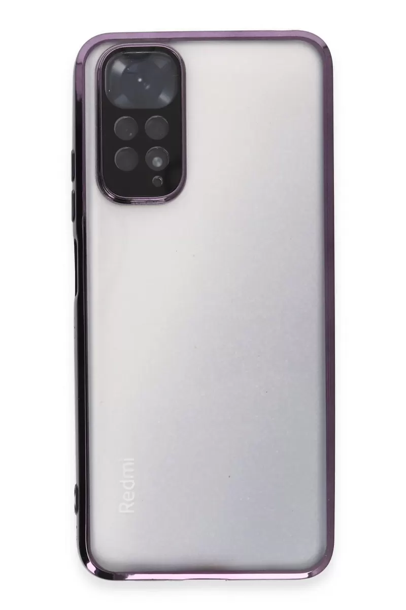 Newface Xiaomi Redmi Note 11 Kılıf Razer Lensli Silikon - Mor