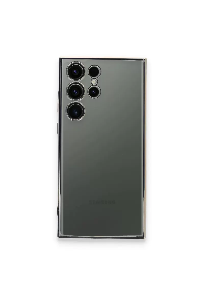 Newface Samsung Galaxy S24 Ultra Kılıf Razer Lensli Silikon - Gümüş