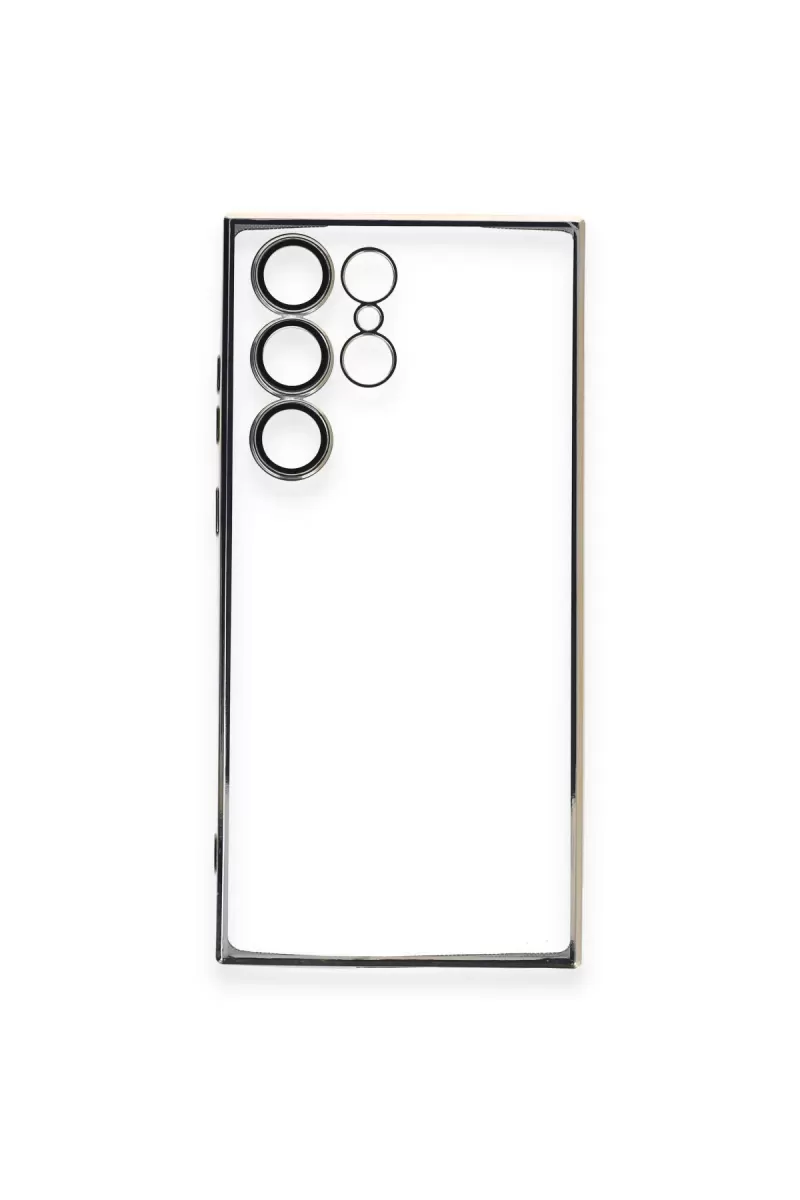 Newface Samsung Galaxy S24 Ultra Kılıf Razer Lensli Silikon - Gümüş