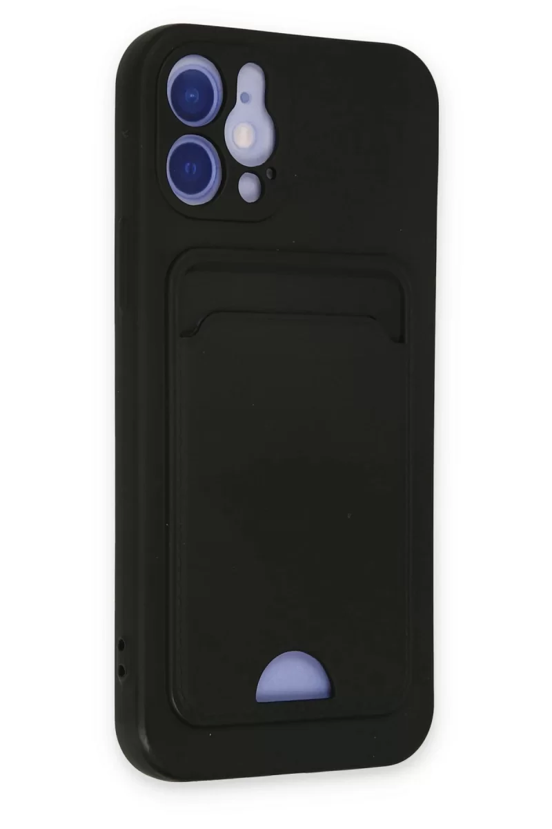 Newface Apple iPhone 12 Kılıf Kelvin Kartvizitli Silikon - Siyah