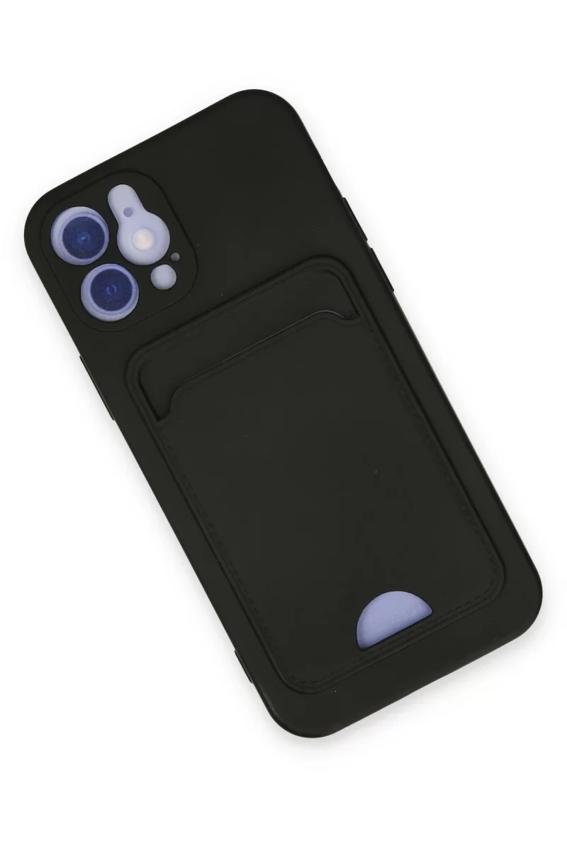 Newface Apple iPhone 12 Kılıf Kelvin Kartvizitli Silikon - Siyah