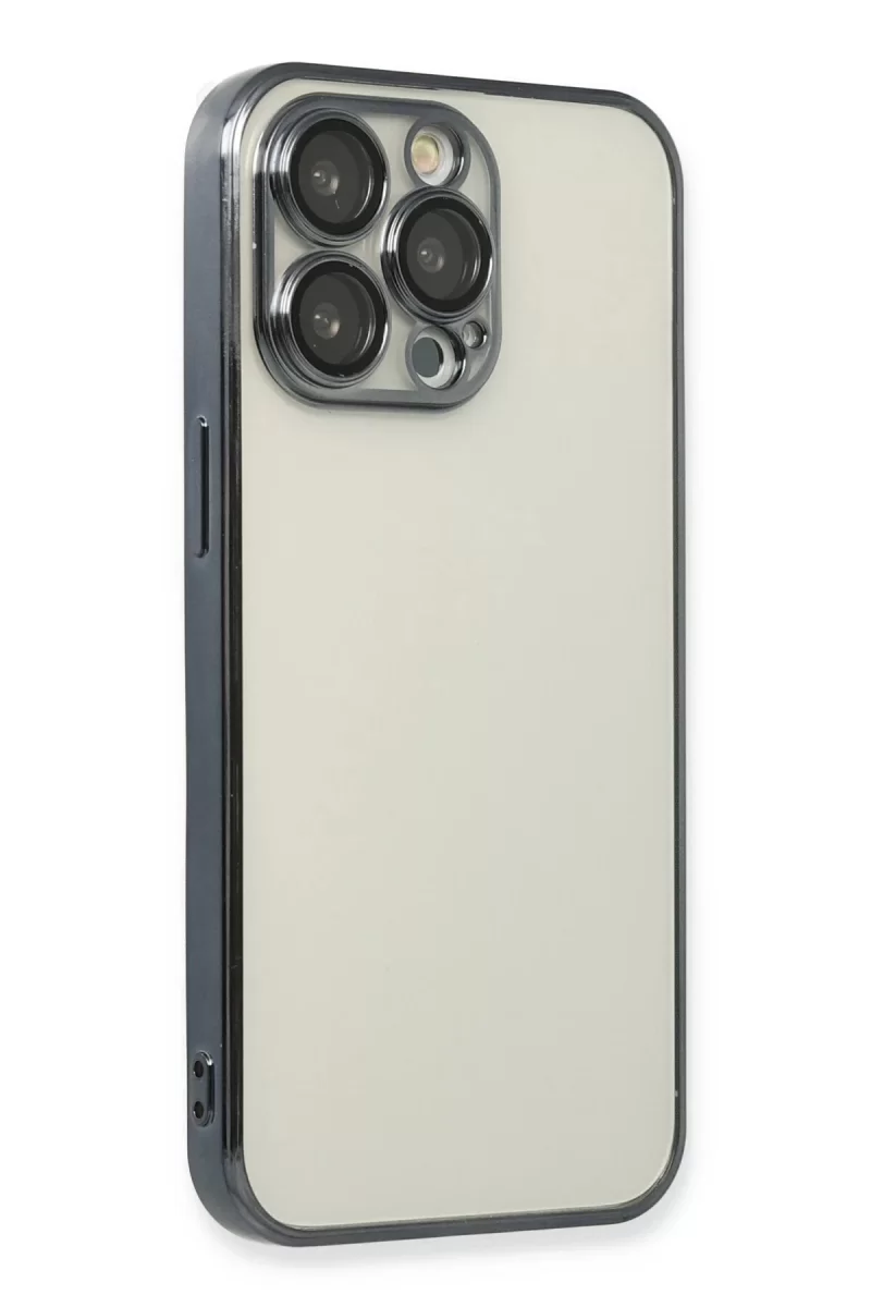 Newface Apple iPhone 14 Pro Kılıf Razer Lensli Silikon - Siyah