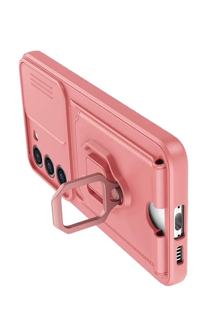 Newface Samsung Galaxy S23 Plus Kılıf Zuma Kartvizitli Yüzüklü Silikon - Pembe