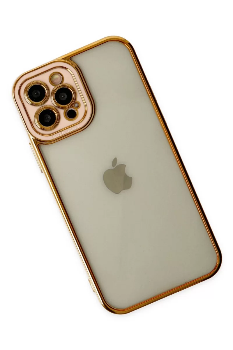 Newface Apple iPhone 12 Pro Max Kılıf Liva Lens Silikon - Rose