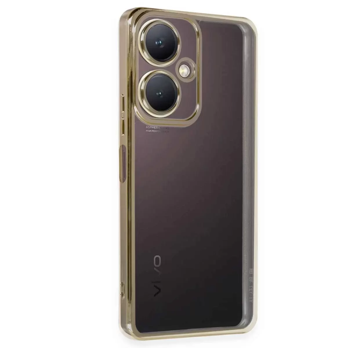 Newface Vivo Y27 Kılıf Razer Lensli Silikon - Gold
